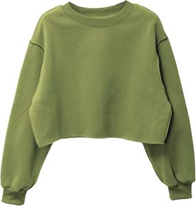Factory Direct Sale Women's Fleece Crop <b>Top</b> Long Sleeve Pullover Cropped Sweatshirt Custom Color and Size 290GSM High Quality - Product Image 3