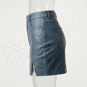 Jupe crayon en jean taille haute pour femme avec poche, style décontracté, à porter toute l'année - Product Image 3