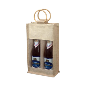 Gran oferta, bolsa de transporte de vino de algodón a rayas, cierre de hombro, asas con cordón, dos botellas, India - Product Image 1