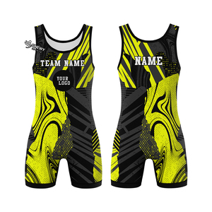 Uniformes de Lucha Libre Personalizados de Alta Calidad para Hombre, Venta al por Mayor, Sublimación Personalizada, Singletes de Lucha Libre para Jóvenes - Product Image 1