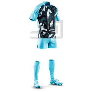 Maillot et Short de Rugby Personnalisés Haut de Gamme à Impression Numérique – Écologiques, Coupe-Vent, Anti-Bactériens, 100% Polyester, Col en V, Athlétique - Product Image 5