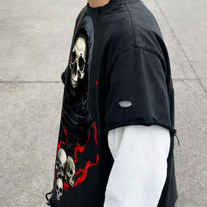 Sudadera con Capucha de Doble Capa de Forro Polar, Estilo Vintage, Corte Regular, Algodón Lavado, Ropa Urbana de Invierno, Prendas Personalizadas OEM - Product Image 2