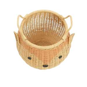 Wicker Animal Shape Storage Bin <b>Basket</b> with Handle Toy Laundry for Baby Nursery Room Organiser Toddler Furniture Wholesale - Product Image 2