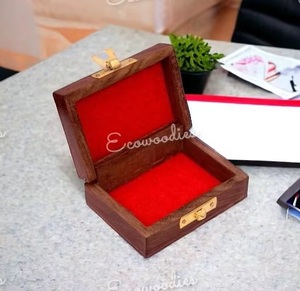 Boîtes en bambou naturel de qualité supérieure, avec couvercle à charnières et fermoir doré, pour bijoux et petits objets - Product Image 3