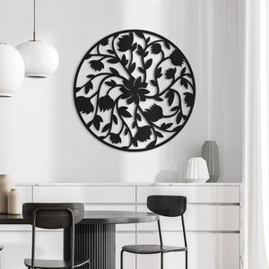 Modern Forest Metal Wall Art LED Light Black Round Nature Wall <b>Decor</b> Large <b>Tree</b> Silhouette Hanging Artwork for Living Room Bedro - Product Image 3