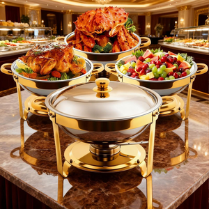 Moderno servidor de buffet de acero inoxidable con tapa enrollable que mantiene el arroz caliente para grandes reuniones. Disponible a precios de mayorista. - Product Image 3