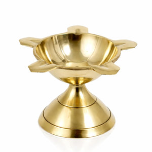 Spillbox Traditional Brass Diya for Puja Aarti Deepak Deepam <b>Oil</b> <b>Lamp</b> for Home Temple Religious Decor Diwali Festival Decoration - Product Image 3
