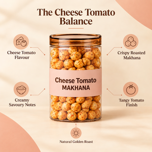 Cheese Tomato Makhana 90gm | Crispy Roasted Fox Nuts | Tangy Creamy Indian <b>Snack</b> | High Fibre Namkeen | Wholesale Makhana Packet - Product Image 5
