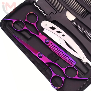 Professional Stainless Steel High Quality Durable Hair Scissors Cutting Shears Thinning Hairdressing <b>Razors</b> Comb <b>Set</b> Salon - Product Image 3