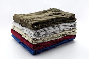 Shorts cargo pour hommes en velours côtelé couleur unie, taille mi-haute, braguette zippée, respirants, décontractés, avec plusieurs poches et logo avant - Product Image 5