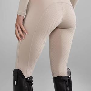 Pantalones de equitación de cintura alta para mujer, de punto, con elastano y nailon, elásticos en cuatro direcciones, cintura elástica, color sólido, ropa ecuestre - Product Image 6