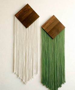 Natural Wooden Pearl Bead Tassel Wall Hanging Handmade Boho Chic Wall Art Decorative Home Accent for Bedroom Living Room <b>Nursery</b> - Product Image 3