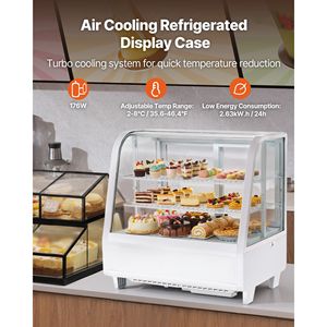 Vitrina Refrigerada Comercial para Mostrador, 3.5 Pies Cúbicos Refrigerador para Pasteles de 2 Niveles con Iluminación LED - Product Image 2