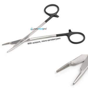 Portaagujas TC Castroviejo para Microcirugía, Instrumento Quirúrgico Oftálmico de Carburo de Tungsteno con Bloqueo/Sin Bloqueo - Product Image 2