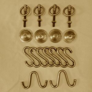 Swing Accessories for Hanging jhulla Patio jhulla 8 pcs <b>S</b> <b>Hook</b> 4 pcs Bottom KADA 2 pcs W <b>Hook</b>, Antique Brass Finish - Product Image 1