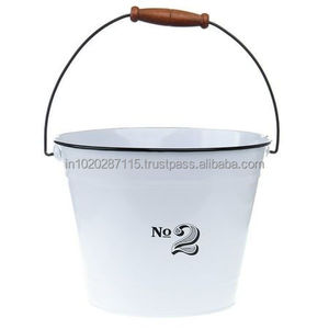 Cubo de maceta galvanizado de estilo antiguo con imagen de letrina dibujada a mano ideal para exhibición de arreglos florales al aire libre - Product Image 6