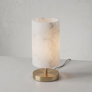 Modern Marble Table Lamp With Brass Base Rectangle Shape Indoor Home Decor Living Room Lighting Fixture - Product Image 2