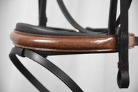 Equipo Ecuestre de Diseño Moderno, Brida de Doma de Cuero Patentado de Primera Calidad, Personalizable con Logotipo, Color Negro, Horsekraft