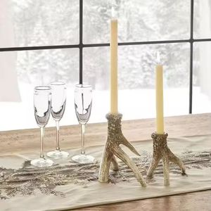 Juego de Portavelas Modernos Negros y Dorados, Candelabros Metálicos Minimalistas, Centro de Mesa Decorativo - Product Image 2