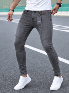 Pantalones Vaqueros Fawkes de Corte Regular, Color Gris, Cintura Media, Lavado Medio, Algodón, Casuales, para Hombre, Otoño, Ligeros, de Secado Rápido, Precio Económico - Product Image 1