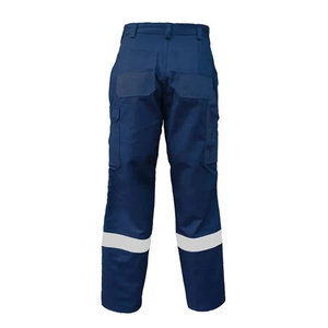 Pantalon de travail bleu pour homme avec bandes réfléchissantes, multi-poches, pantalon de sécurité en polyester - Product Image 2