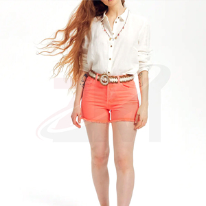 Proveedor de Marca Privada, Producción Personalizada de Shorts de Mezclilla para Mujer, Pantalones Cortos de Cintura Alta, Ropa Casual de Verano, Moda Urbana, OEM - Product Image 3