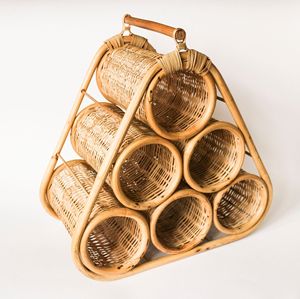 Rattan wine cabinets for the home <b>bar</b> <b>table</b> counter display stand cane bottle holder racks - Product Image 6