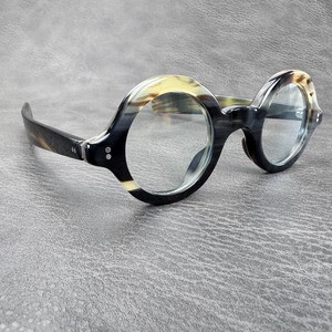 Gafas Redondas Ajustables Hechas a Mano con Montura de Cuerno, Estilo Artesanal Antiguo, Ecológicas, de Arte Moderno y Coleccionables - Product Image 3
