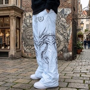 Pantalon Baggy en Toile de Nylon Professionnel Décontracté Sportif Respirant Écologique Séchage Rapide Taille Élastique Maximum - Product Image 4