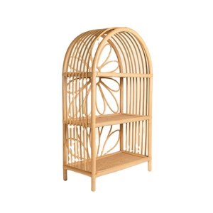 Natural Rattan Kids Shelf Arch Shape Decorative <b>Storage</b> Rack Eco Friendly Kids Room Furniture Wholesale Bulk Supplier Organizer - Product Image 1
