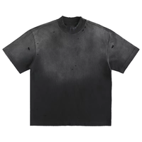 T-shirt Homme Oversize à Manches Longues 100% Coton, Personnalisable avec Logo, Effet Délavé Acide, Style Streetwear Vintage et Vieilli, Grammage Lourd, Modèle Vierge