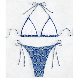 Conjunto de Bikini Personalizado para Mujer, Traje de Baño de Dos Piezas, Ropa de Playa, Logotipo Personalizado, Fabricante OEM ODM - Product Image 2