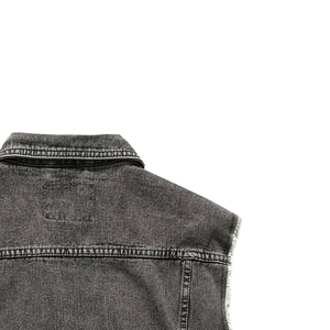 Gilet en jean vintage pour femme, décontracté, couleur unie, boutonné sur le devant, délavage clair, coton, taille haute, coupe ajustée, style automne, respirant - Product Image 5