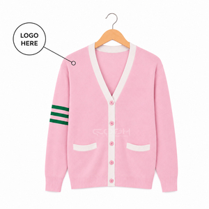Pull d'hiver personnalisé avec logo de la sororité Cosh International Sisterhood, tricot classique, cardigan en tricot, veste universitaire - Product Image 1