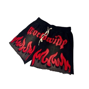 กางเกงขาสั้นผ้าคอตตอนผ้าเกล็ดปลาน้ำหนักมากสำหรับผู้ชายกางเกงขาสั้นซีดจางไซส์ใหญ่ผ้าคอตตอนผ้าเกล็ดปลาแบบสั่งทำ - Product Image 1