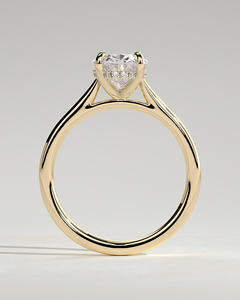 แหวนเพชรทรงโอวัล 2.5 กะรัต ทองคำแท้ 14K เพชรเลี้ยงในห้องปฏิบัติการ คุณภาพ E VVS2 ดีไซน์แบบ Cathedral พร้อมวงแหวนซ่อนรอบเพชร แหวนแต่งงานสุดหรู ปี 2026 - Product Image 3