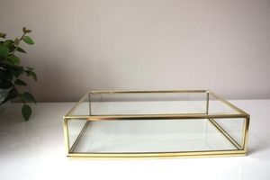 Copper Frame Glass Jewelry <b>Box</b> Sarah and Daniel Personalized <b>Wedding</b> <b>Keepsake</b> Organizer - Product Image 3