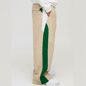Pantalon de survêtement léger pour homme, style hip-hop, délavé, 100 % nylon, coupe-vent, avec empiècements color block, prix de gros abordable - Product Image 3