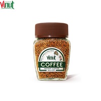Café Instantané Vietnamien de Haute Qualité Lyophilisé Amère VINUT en Vrac 100g Certifié Halal Bouteille Grade 3 100% 24 Mois