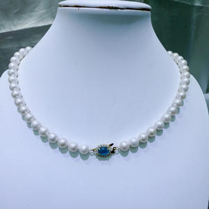 Collar de Perlas de Agua Dulce Naturales de Zhuji, 5-6 mm, Microimpecables, con Fuerte Brillo, Inyección de Oro, Diseño Retro Único - Product Image 3