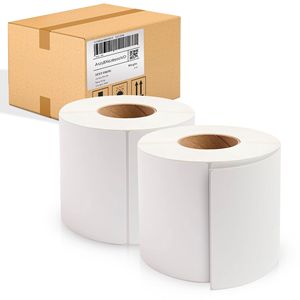 Etichette a trasferimento termico bianche Confezione da 6X9 pollici 2680 etichette termiche industriali autoadesive perforate da 3 pollici etichetta di base - Product Image 1