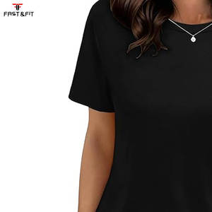 T-shirts d'été pour femmes de haute qualité, col rond, 100% coton, écologiques, coupe décontractée, longueur normale, personnalisables - Product Image 2