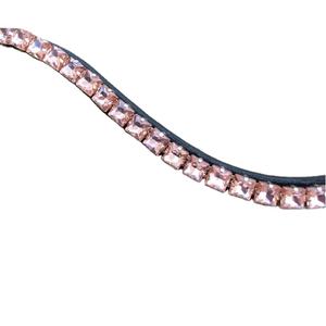 Luxe à la mode équestre or rose opale 8 mm CRISTAL CHEVAL BROW BAND OUVERT DOS BRIDLE avec ruban adhésif boucle cuir MATÉRIEL - Product Image 1