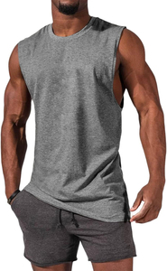 Camiseta sin mangas oversize de hip hop para hombre, con estampado personalizado, de algodón suave y poliéster, estilo streetwear, para gimnasio, chaleco de verano. - Product Image 5