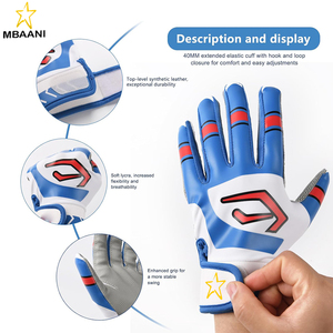 Baseball Batting Gloves For Men And Women Made of High Quality Leather With Excellent Flexibility Enhanced Protection - Product Image 2