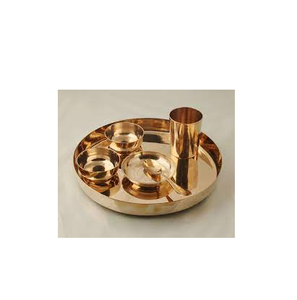 Juego de Cena Bold Blossom de Latón Antiguo, 3 Tazones, Cuchara, Vaso, Artesanía Brillante Pulida, Apto para Lavavajillas, Ecológico, a Precio Económico - Product Image 2