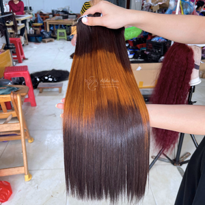 Pelucas delanteras de encaje sin enredos brillantes y supersuaves Extensiones de cabello humano vietnamita recto de hueso de espejo de colores mezclados de calidad superior - Product Image 1