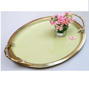 Home Hotel Dinner <b>Table</b> <b>Decoration</b> Serving Metal Tray for Restaurant Hotel Supplies Enamel Finishing Food Server Oval Tray - Product Image 1