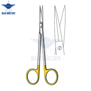 Ciseaux chirurgicaux Peck-Joseph 14 cm (5-1/2 pouces) à lame droite en carbure de tungstène doré TC, en acier inoxydable de précision - Product Image 3