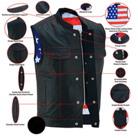 Chaleco de Cuero Personalizado de Alta Calidad, Fabricación de Chalecos de Motociclista de Marca Privada para Minoristas y Compradores de Pedidos al por Mayor con Servicio OEM